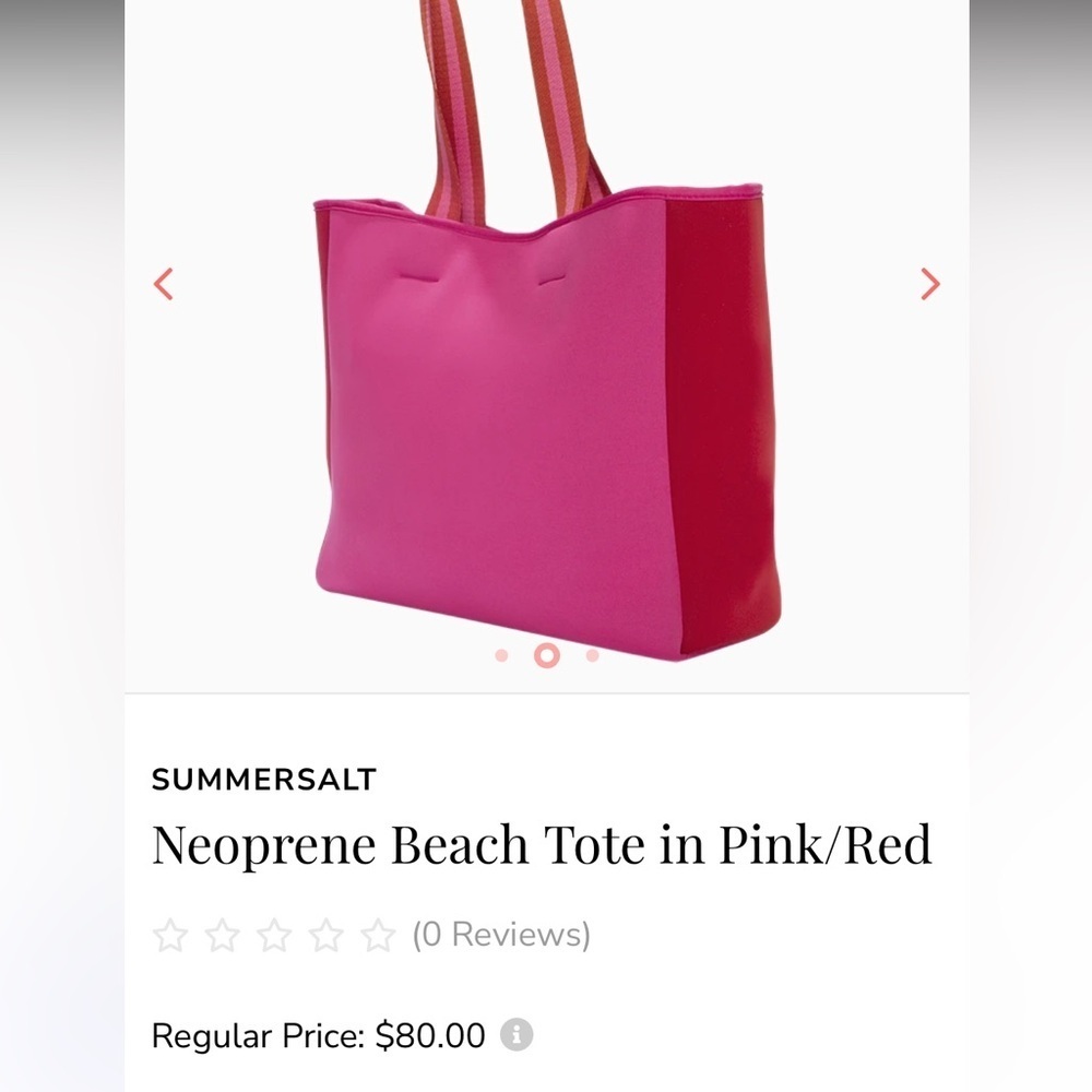 Neoprene Summersalt tote bag hot pink and red - Picture 8 of 10